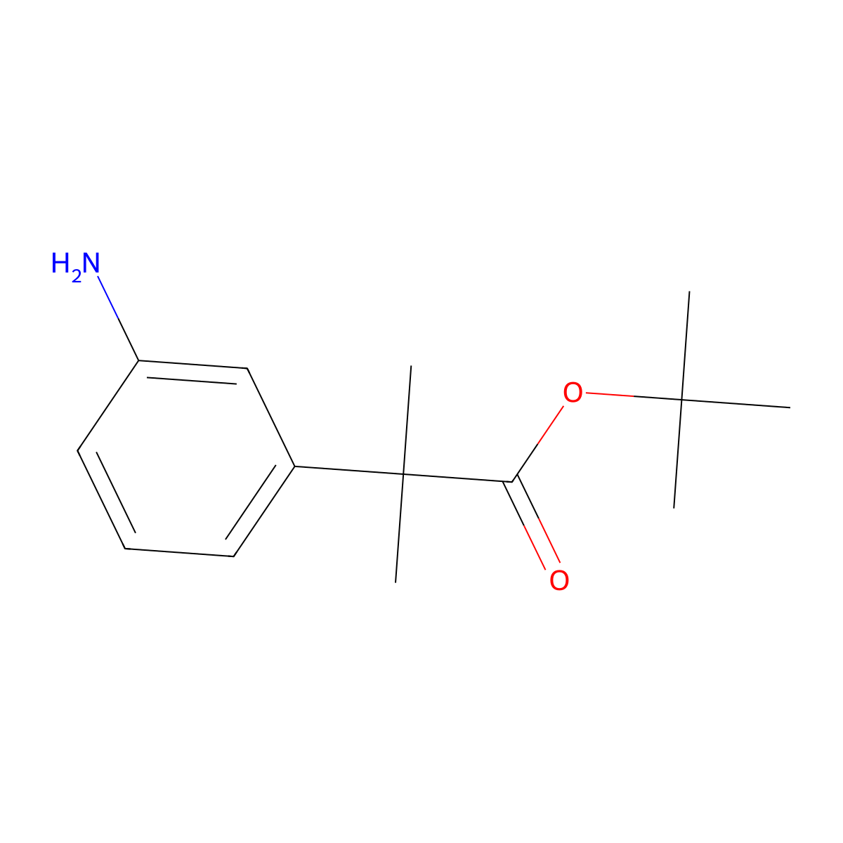 Tert-butyl 2-(3-aminophenyl)-2-methylpropionate molecular structure, CAS 252209-97-5