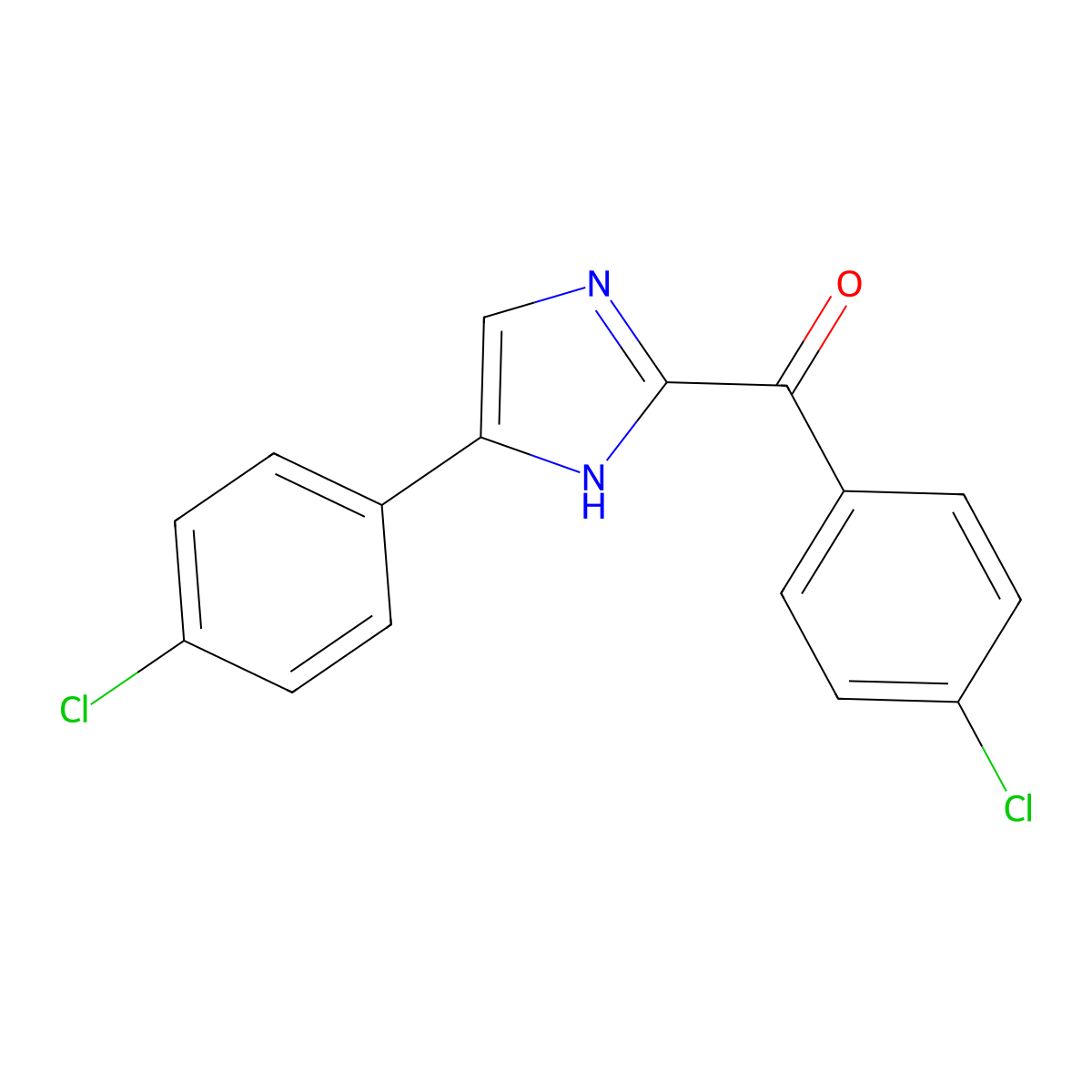(4-Chlorophenyl)[5-(4-chlorophenyl)-1H-imidazol-2-yl]methanone molecular structure, CAS 252210-59-6