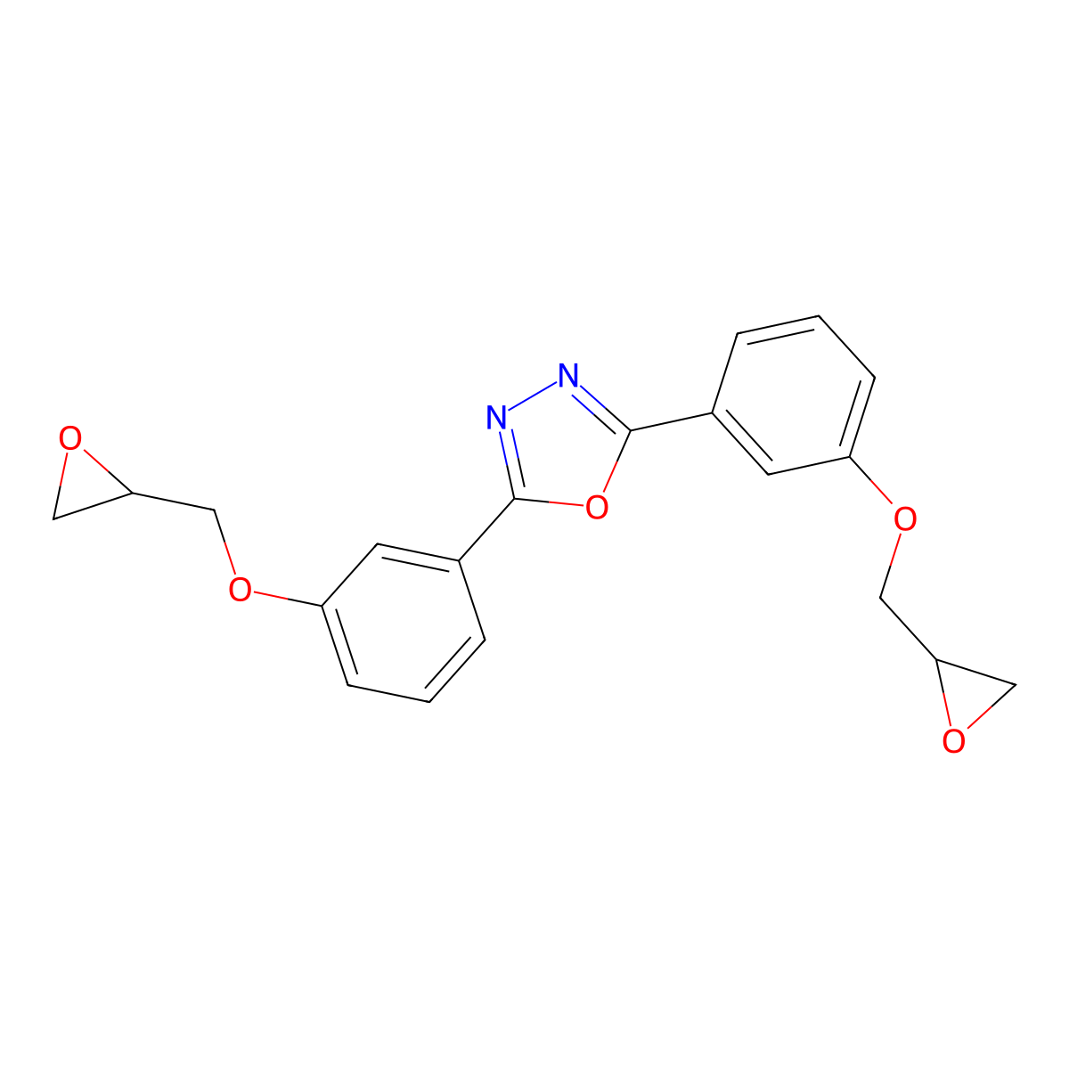 2,5-Bis(3-(oxiran-2-ylmethoxy)phenyl)-1,3,4-oxadiazole molecular structure, CAS 252212-58-1