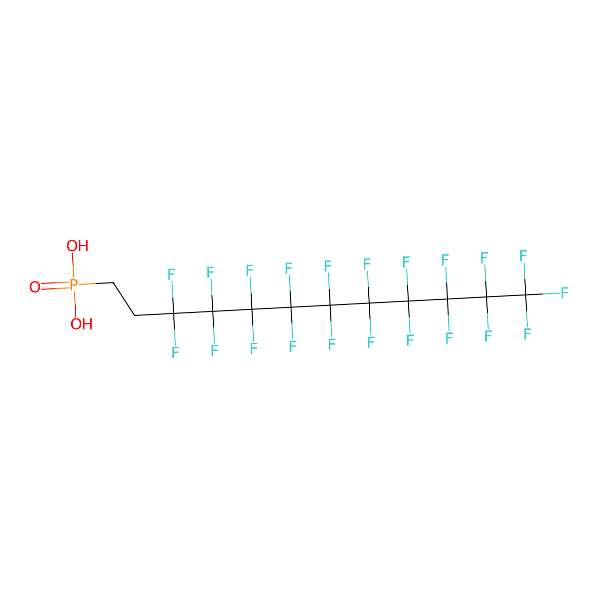 (3,3,4,4,5,5,6,6,7,7,8,8,9,9,10,10,11,11,12,12,12-Henicosafluorododecyl)phosphonic acid molecular structure, CAS 252237-39-1