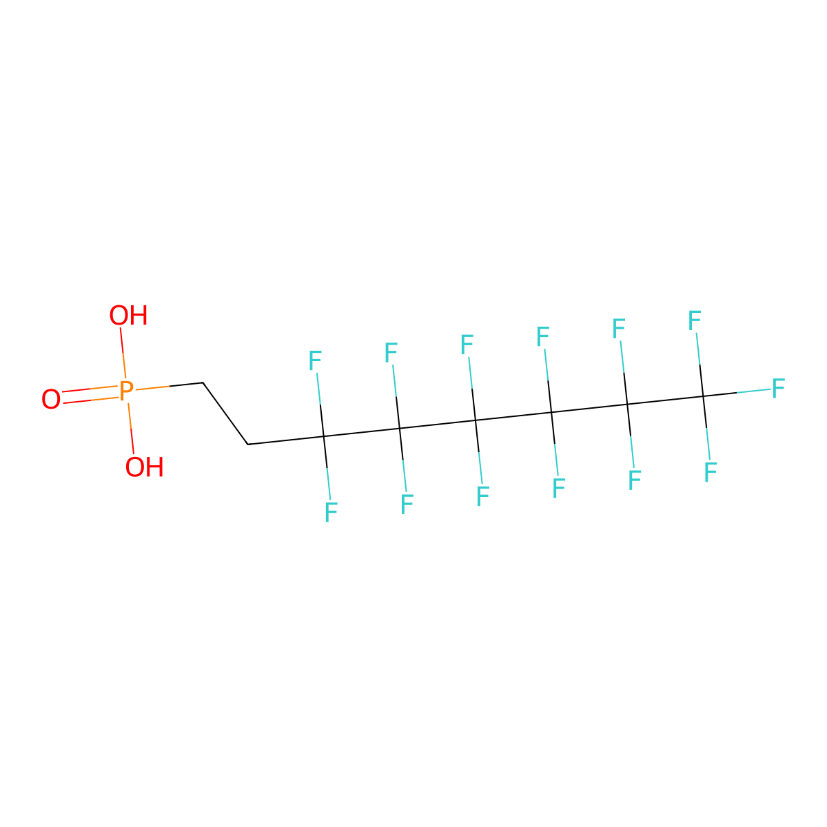 2-(Perfluorohexyl)ethyl phosphonic acid molecular structure, CAS 252237-40-4