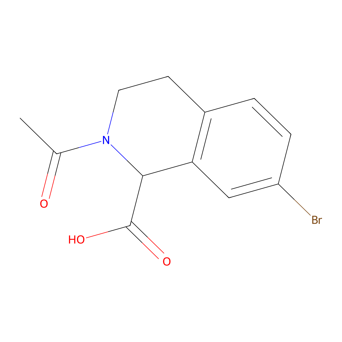 2-Acetyl-7-bromo-1,2,3,4-tetrahydroisoquinoline-1-carboxylic acid molecular structure, CAS 2522563-74-0