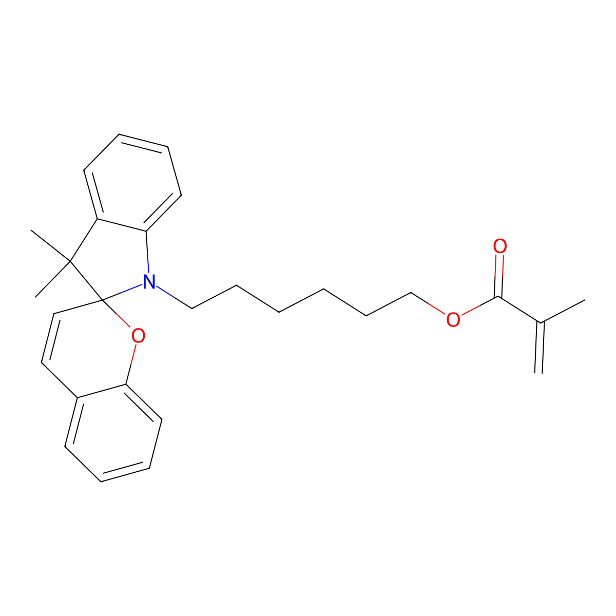 Spiropyran hexyl methacrylate molecular structure, CAS 2522597-48-2