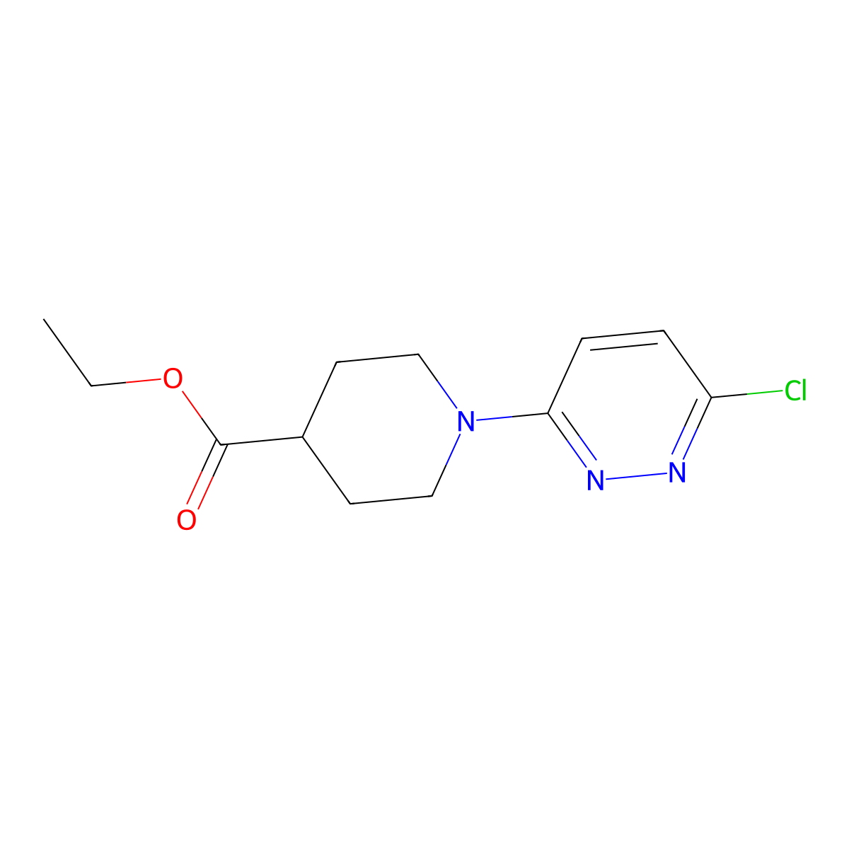 Ethyl 1-(6-chloropyridazin-3-yl)piperidine-4-carboxylate molecular structure, CAS 252263-47-1