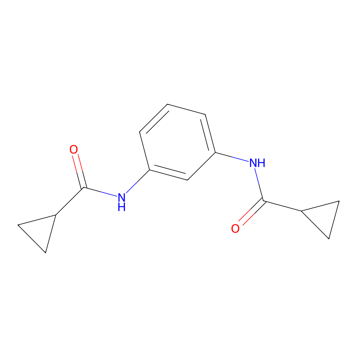 N-[3-(cyclopropanecarbonylamino)phenyl]cyclopropanecarboxamide molecular structure, CAS 25227-92-3