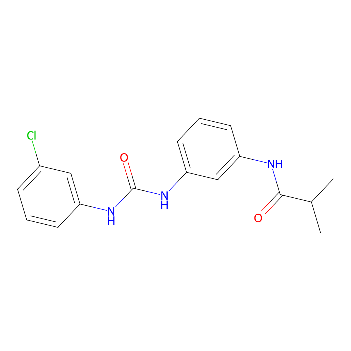 N-(3-{[(3-chloroanilino)carbonyl]amino}phenyl)-2-methylpropanamide molecular structure, CAS 25228-41-5