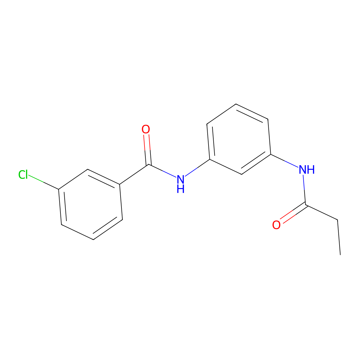 3-chloro-N-[3-(propanoylamino)phenyl]benzamide molecular structure, CAS 25228-80-2