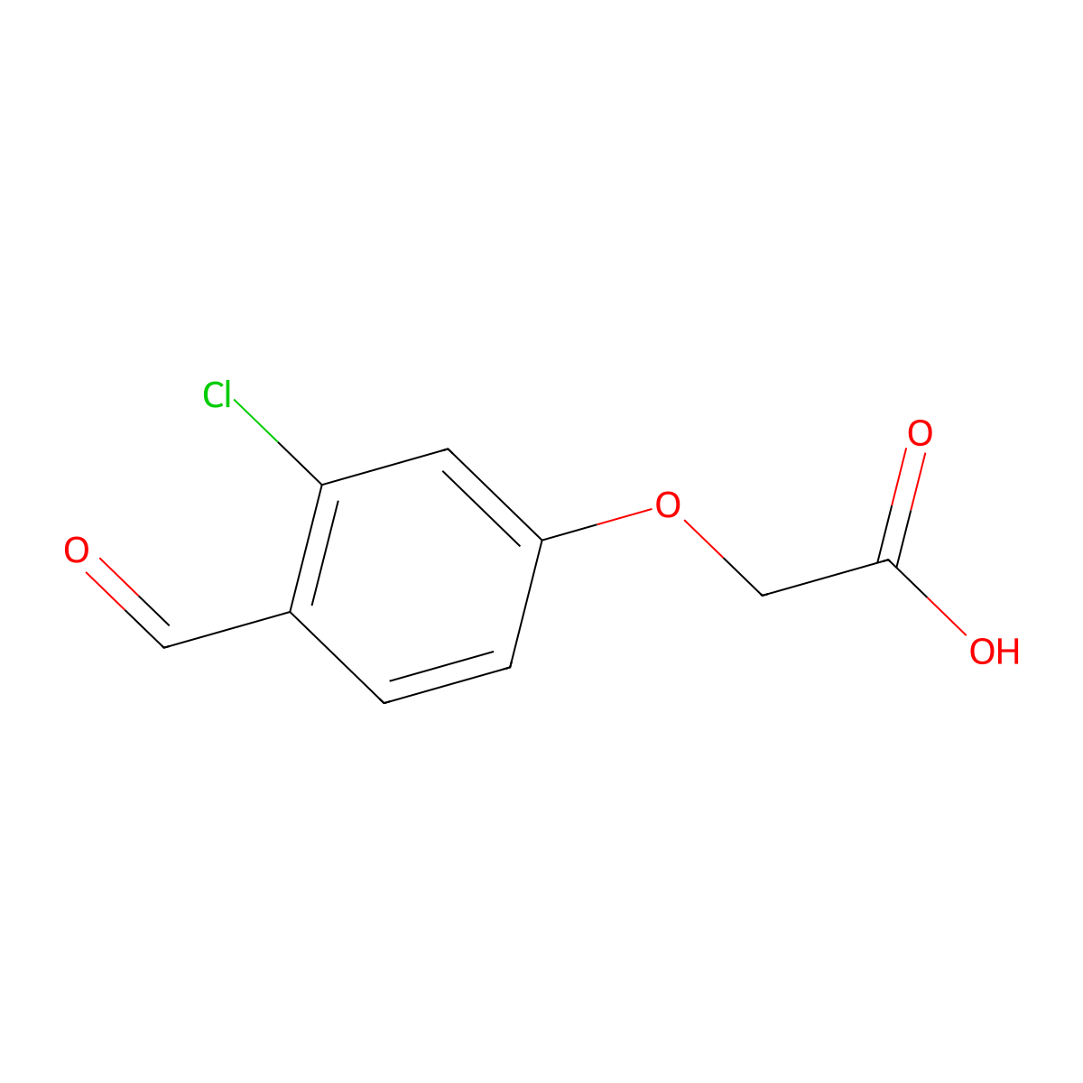 2-(3-Chloro-4-formylphenoxy)acetic acid molecular structure, CAS 25228-91-5