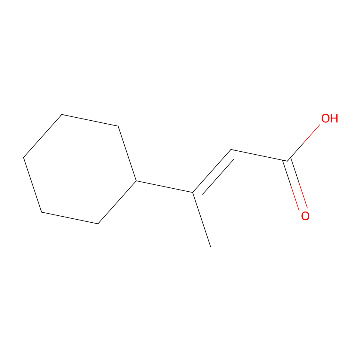 3-Cyclohexyl-2-butenoic acid molecular structure, CAS 25229-42-9