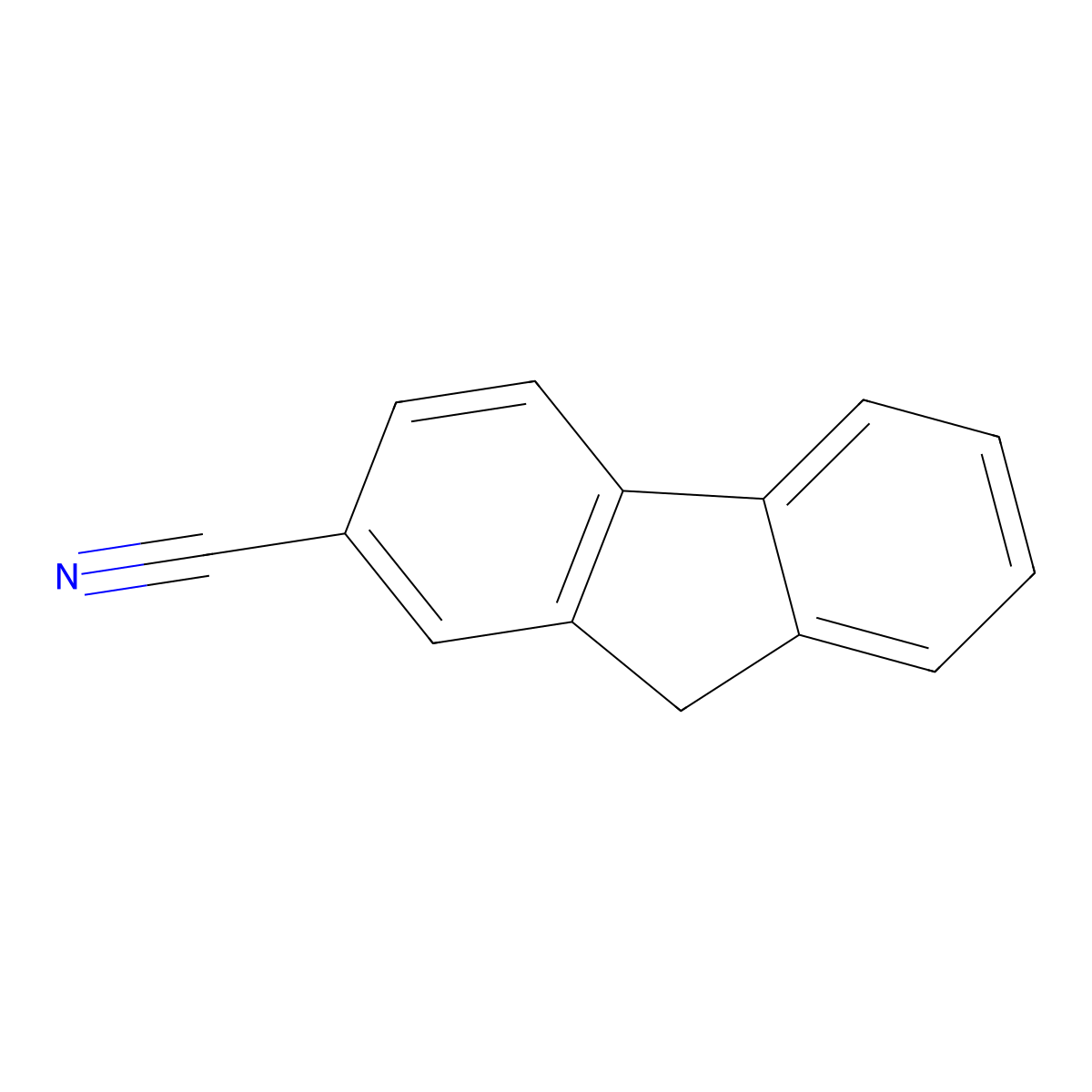 9H-fluorene-2-carbonitrile molecular structure, CAS 2523-48-0