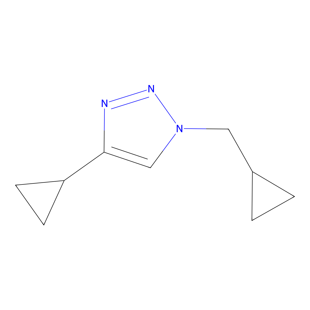 4-cyclopropyl-1-(cyclopropylmethyl)-1H-1,2,3-triazole molecular structure, CAS 2523217-06-1