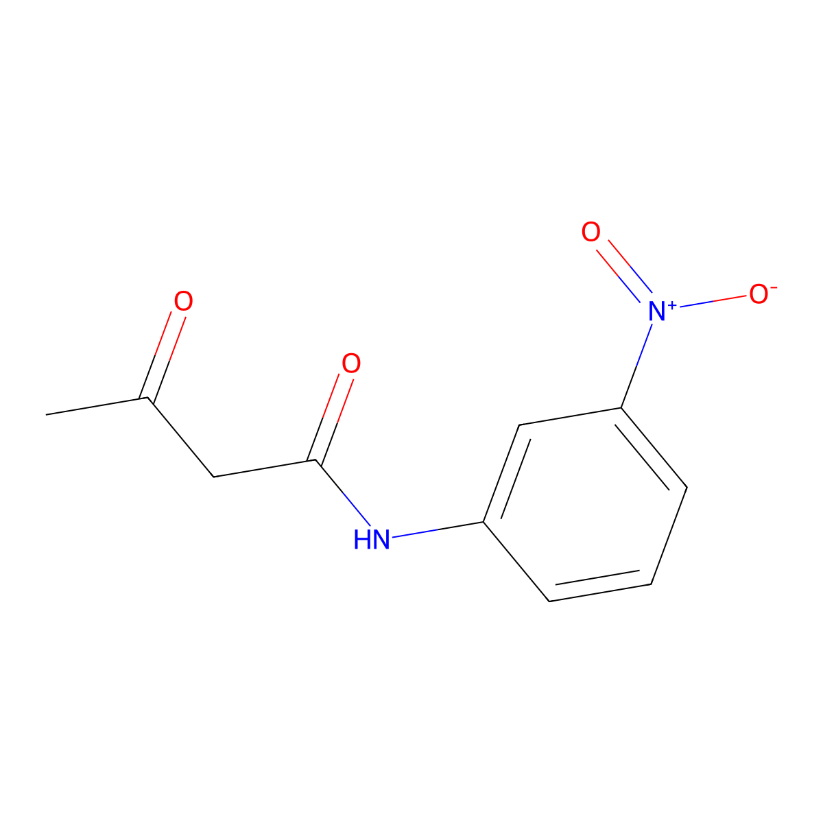 N-(3-nitrophenyl)-3-oxobutanamide molecular structure, CAS 25233-49-2