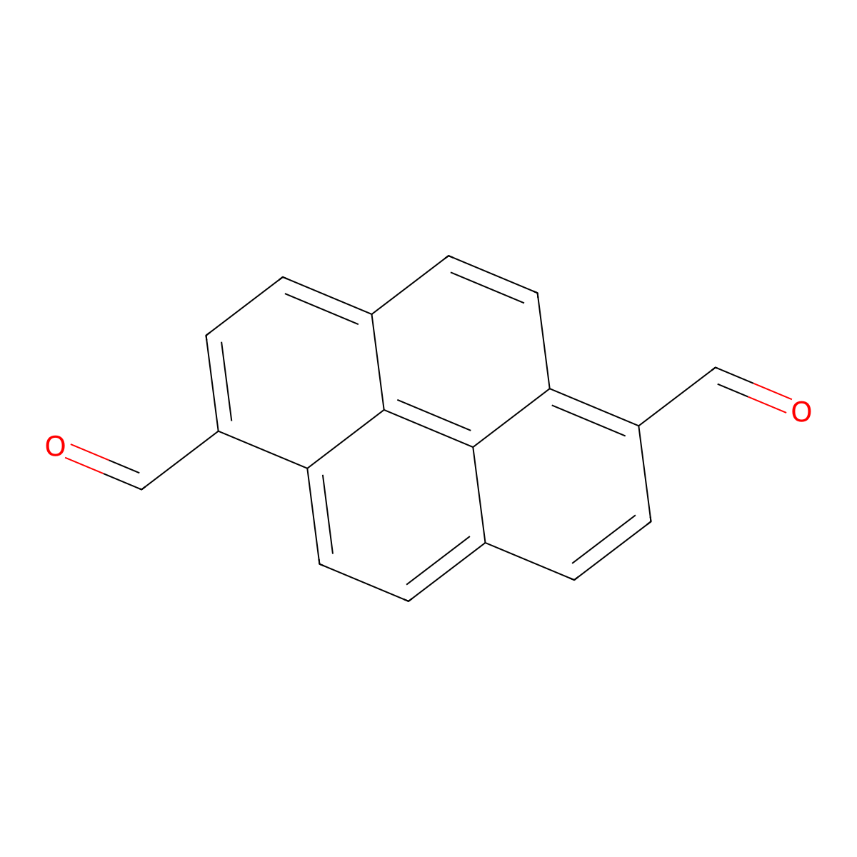 Pyrene-1,6-dicarbaldehyde molecular structure, CAS 252338-01-5