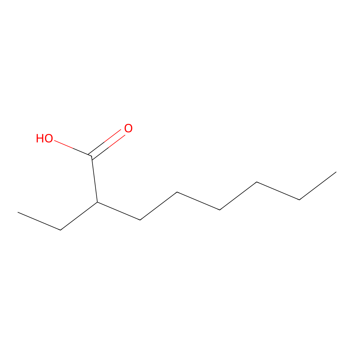 2-Ethyloctanoic acid molecular structure, CAS 25234-25-7