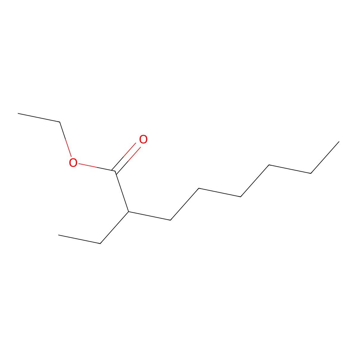Octanoic acid, 2-ethyl-, ethyl ester molecular structure, CAS 25234-26-8