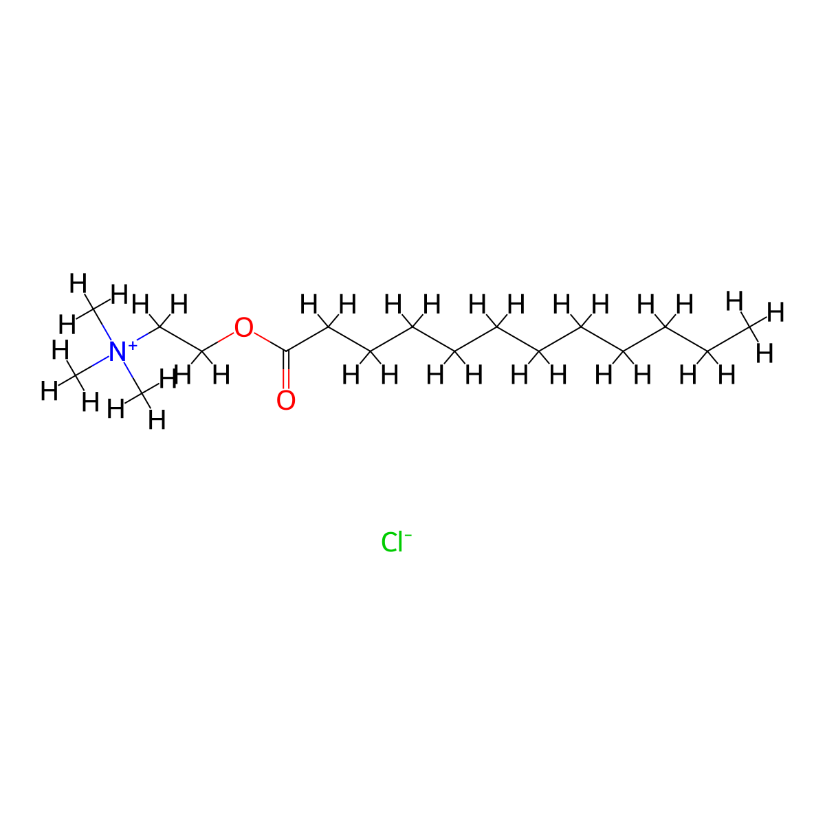 2-Lauroyloxyethyltrimethylammonium chloride molecular structure, CAS 25234-60-0