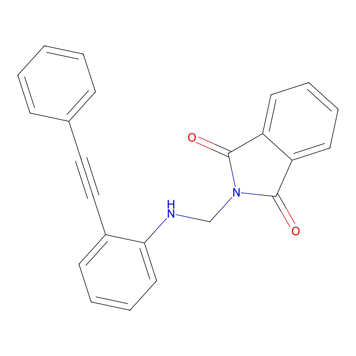 2-[[2-(2-Phenylethynyl)anilino]methyl]isoindole-1,3-dione molecular structure, CAS 252340-10-6