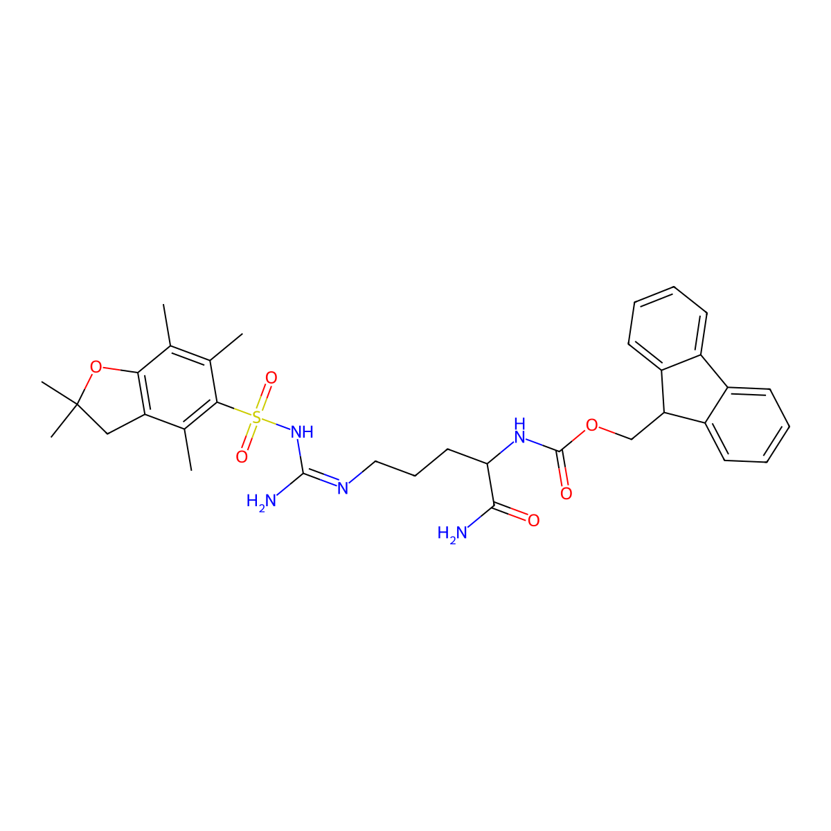 Fmoc-Arg(Pbf)-NH2 molecular structure, CAS 252348-72-4
