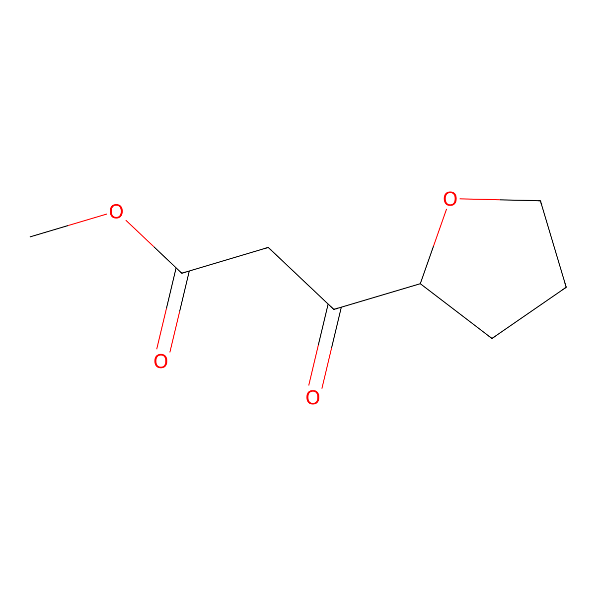 Methyl 3-oxo-3-(oxolan-2-yl)propanoate molecular structure, CAS 252366-36-2