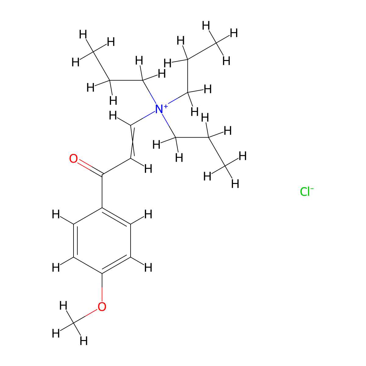 1-Propen-1-aminium, 3-(4-methoxyphenyl)-3-oxo-N,N,N-tripropyl-, chloride (1:1) molecular structure, CAS 252367-62-7