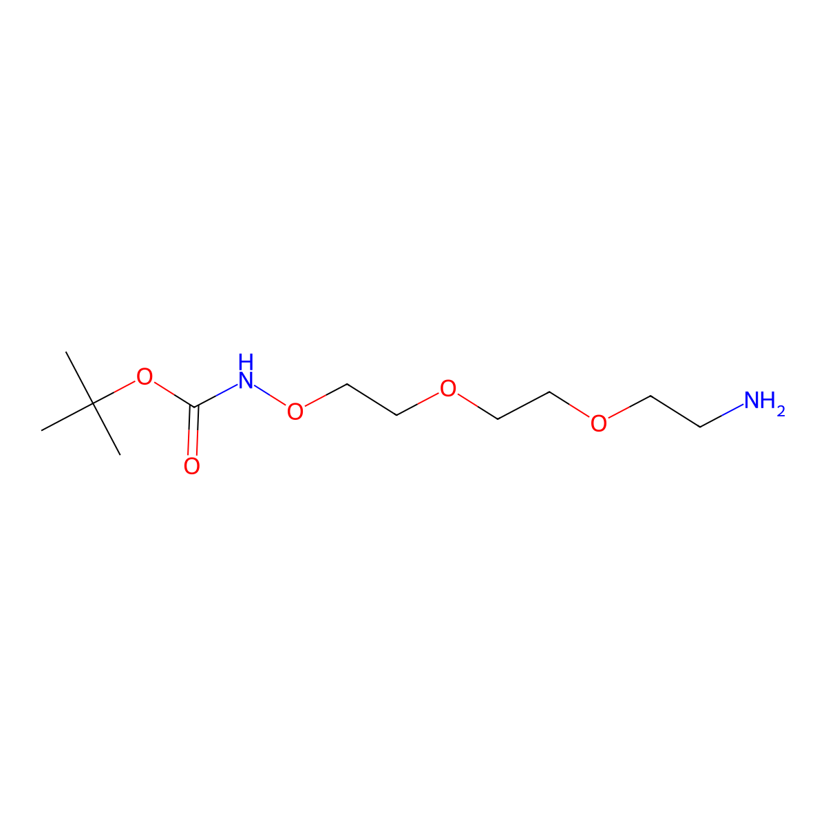 t-Boc-Aminooxy-PEG2-amine molecular structure, CAS 252378-69-1