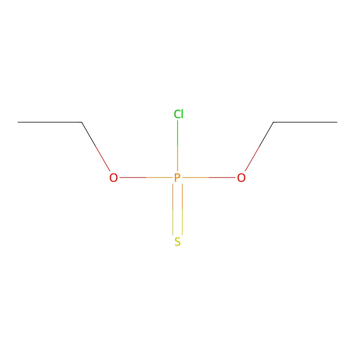 O,O-diethyl phosphorochloridothioate molecular structure, CAS 2524-04-1