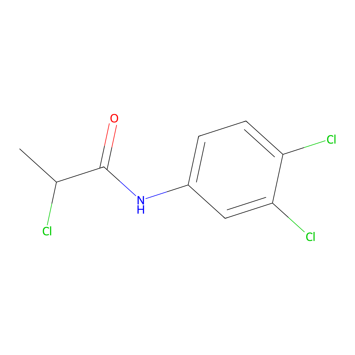 2-chloro-N-(3,4-dichlorophenyl)propanamide molecular structure, CAS 25251-76-7