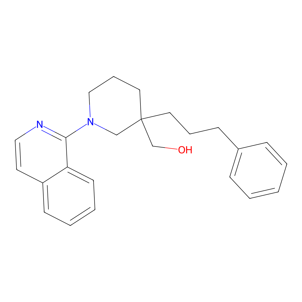 3-Piperidinemethanol, 1-(1-isoquinolinyl)-3-(3-phenylpropyl)- molecular structure, CAS 2525206-41-9