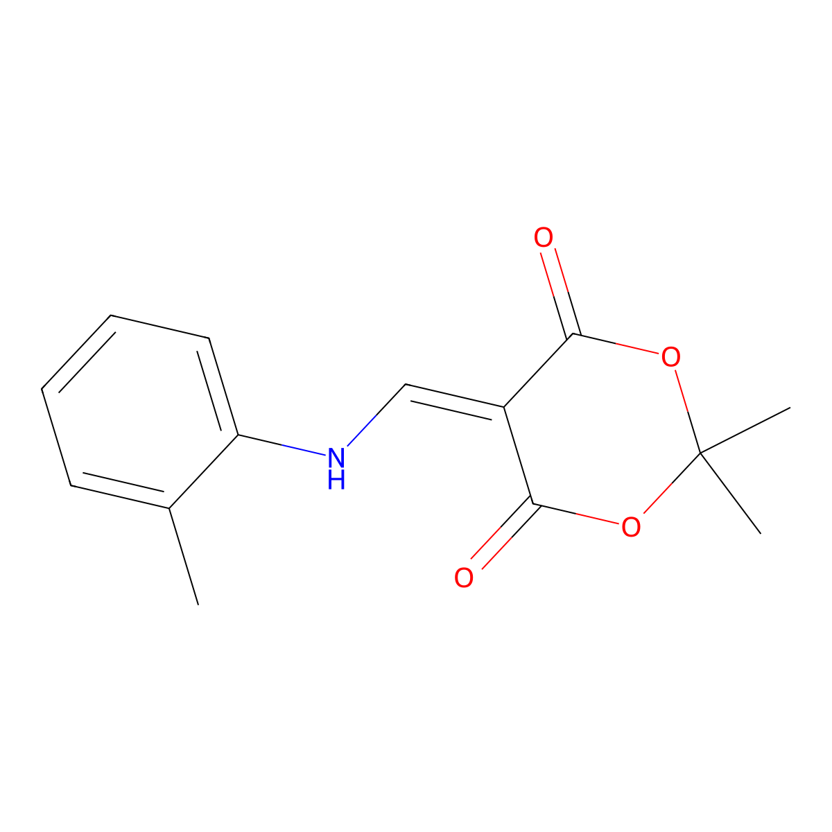 2,2-Dimethyl-5-{[(2-methylphenyl)amino]methylidene}-1,3-dioxane-4,6-dione molecular structure, CAS 25253-09-2