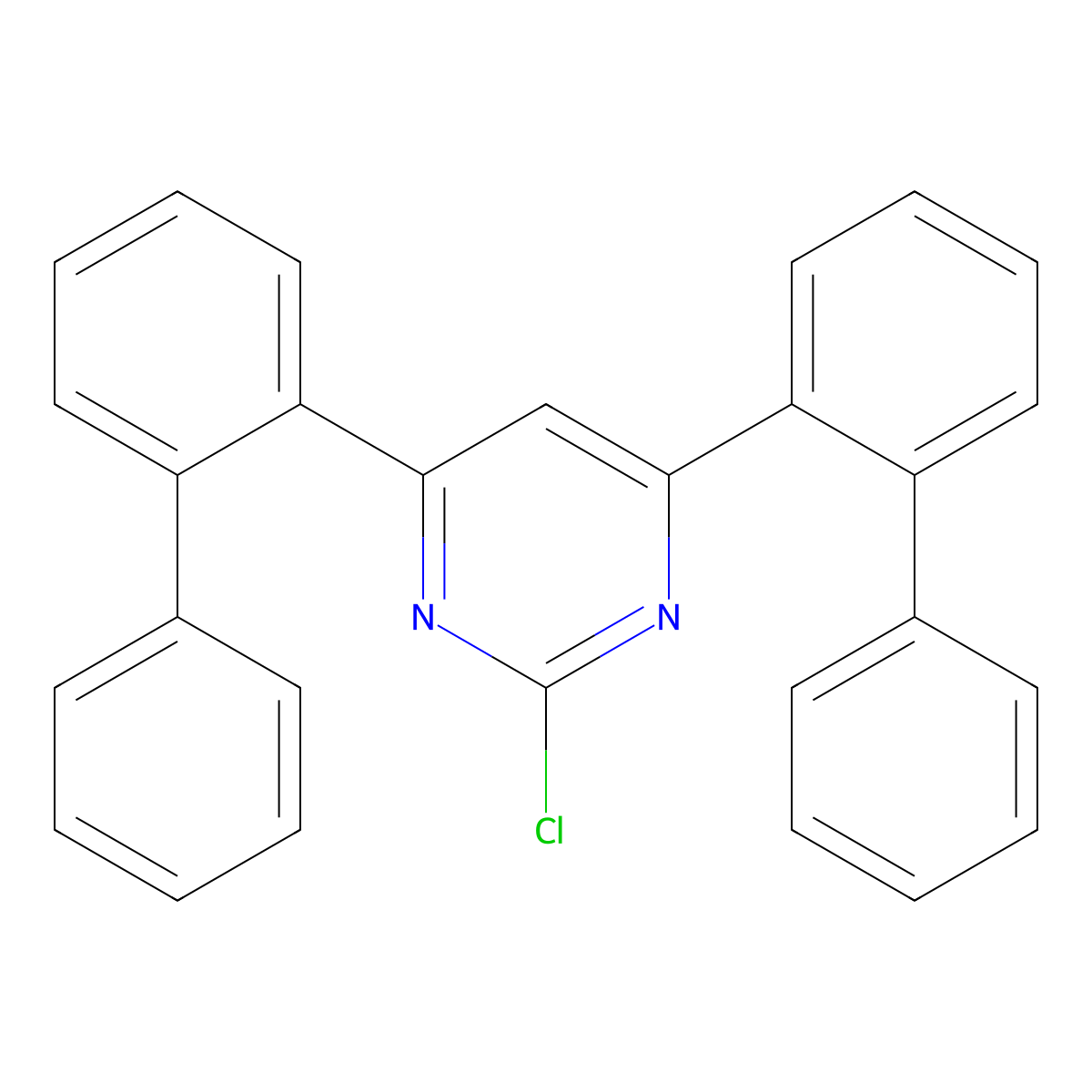 4,6-Bis([1,1'-biphenyl]-2-YL)-2-chloropyrimidine molecular structure, CAS 2525337-21-5