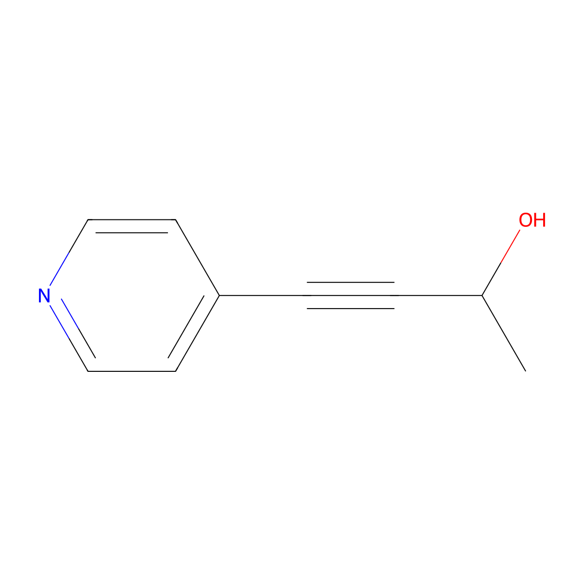(2S)-4-(pyridin-4-yl)but-3-yn-2-ol molecular structure, CAS 2525428-75-3