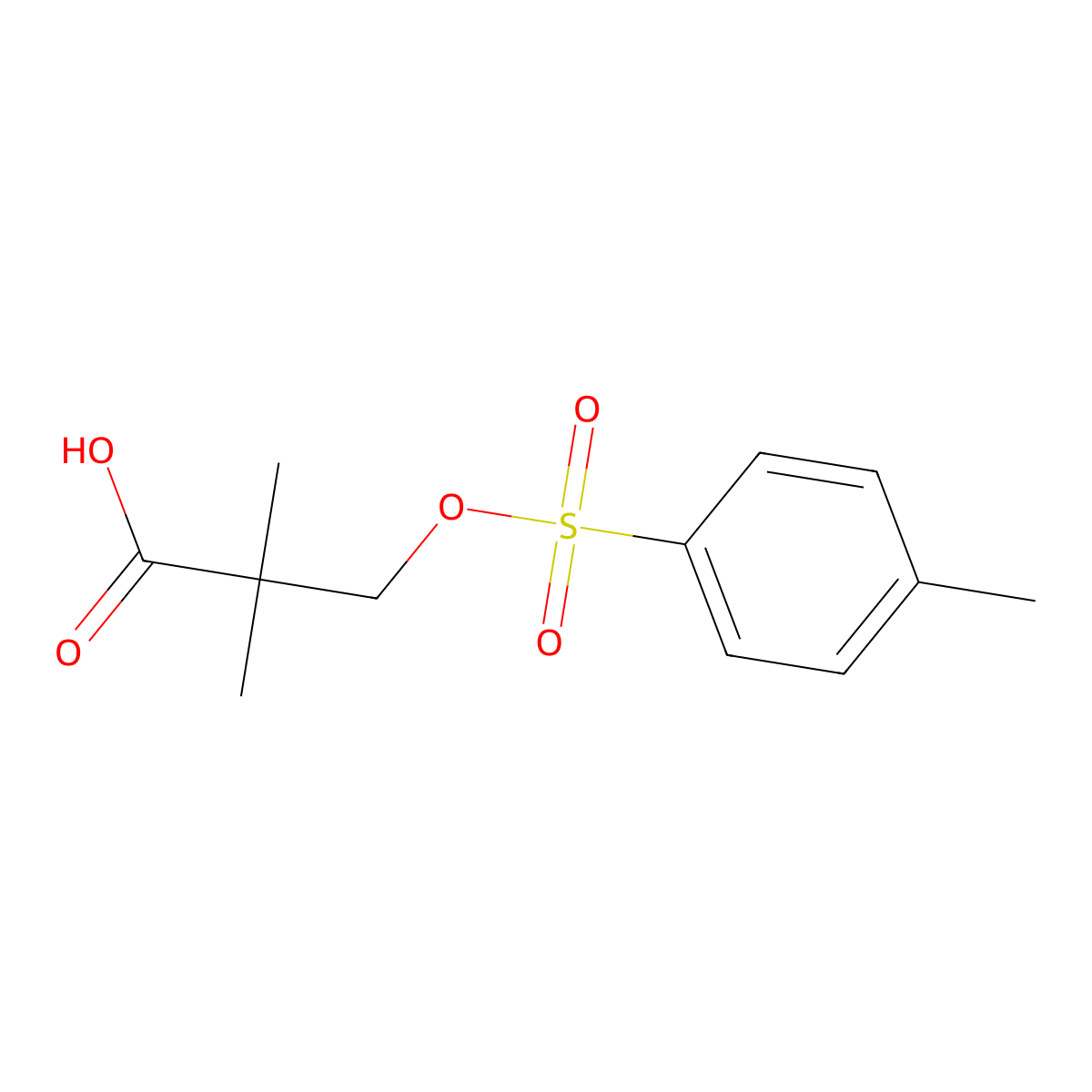 2,2-Dimethyl-3-[(4-methylbenzenesulfonyl)oxy]propanoic acid molecular structure, CAS 25255-55-4