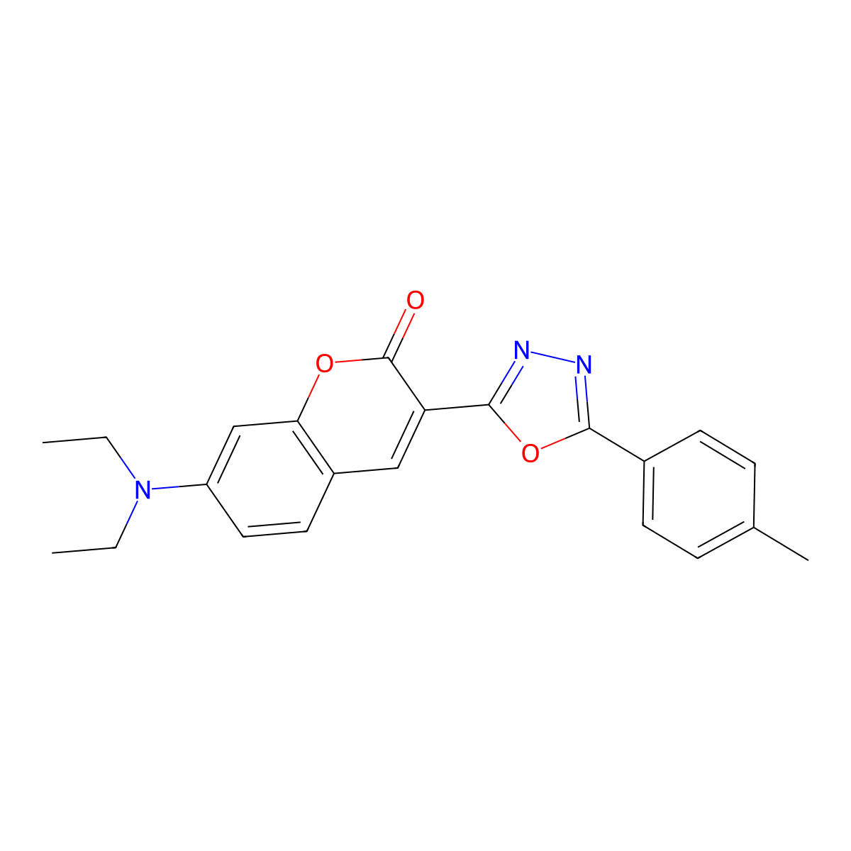 7-(Diethylamino)-3-[5-(4-methylphenyl)-1,3,4-oxadiazol-2-yl]chromen-2-one molecular structure, CAS 252551-73-8