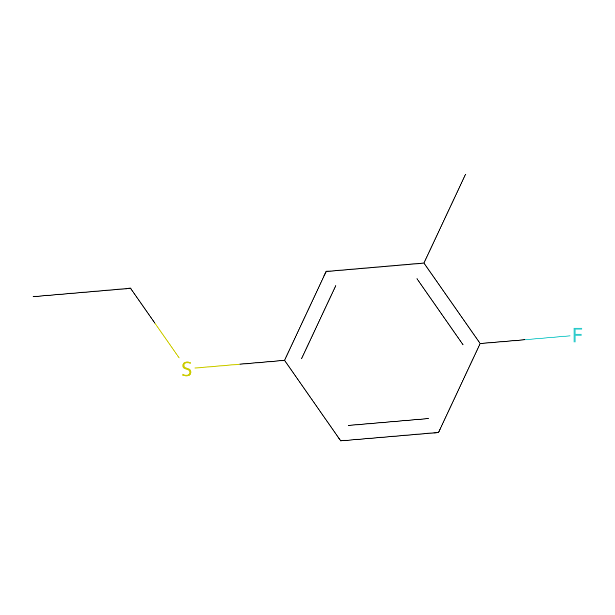 Ethyl 4-fluoro-3-methylphenyl sulfide molecular structure, CAS 252555-34-3