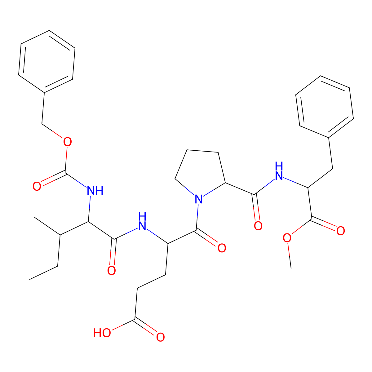 Z-Ile-Glu-Pro-Phe-Ome molecular structure, CAS 252557-97-4
