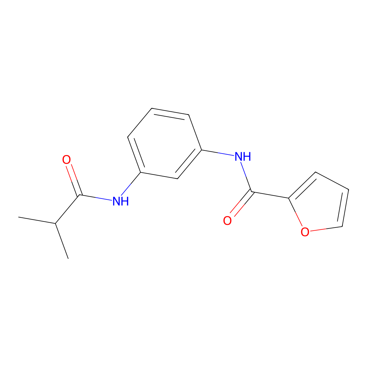 N-[3-(2-methylpropanoylamino)phenyl]furan-2-carboxamide molecular structure, CAS 25256-07-9