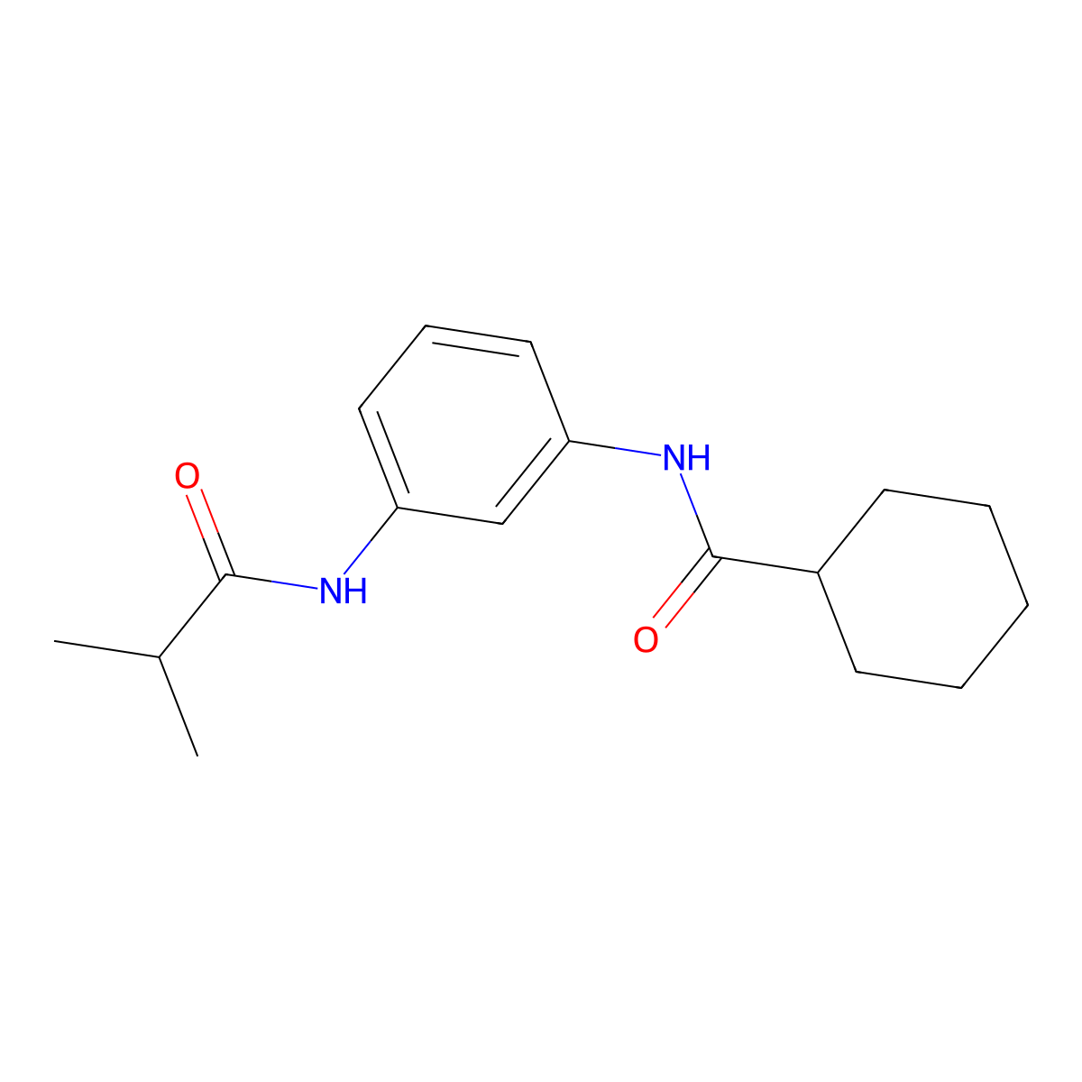 N-[3-(isobutyrylamino)phenyl]cyclohexanecarboxamide molecular structure, CAS 25256-08-0
