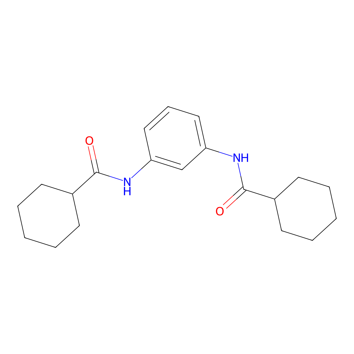 N-[3-(cyclohexanecarbonylamino)phenyl]cyclohexanecarboxamide molecular structure, CAS 25256-34-2