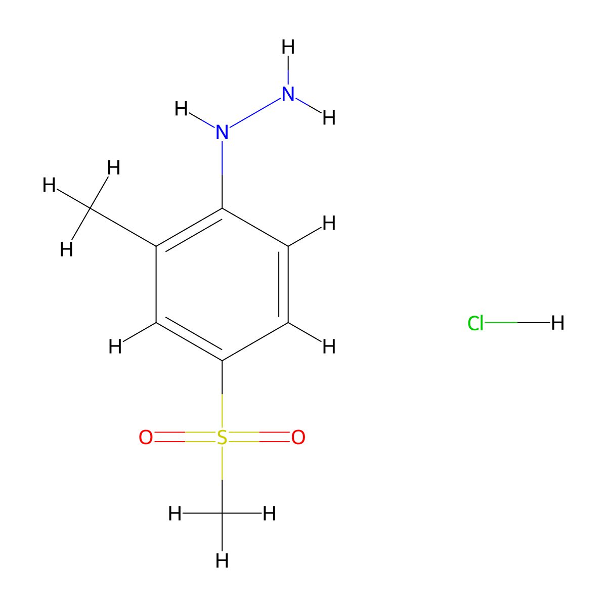 2-Methyl-4-(methylsulphonyl)phenylhydrazine hydrochloride molecular structure, CAS 252562-01-9