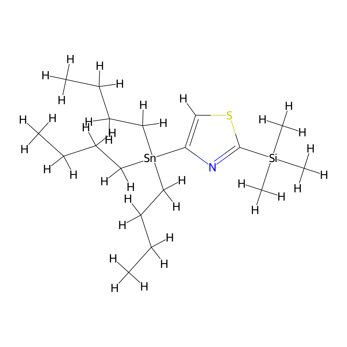 4-(Tributylstannyl)-2-(trimethylsilyl)thiazole molecular structure, CAS 252562-80-4