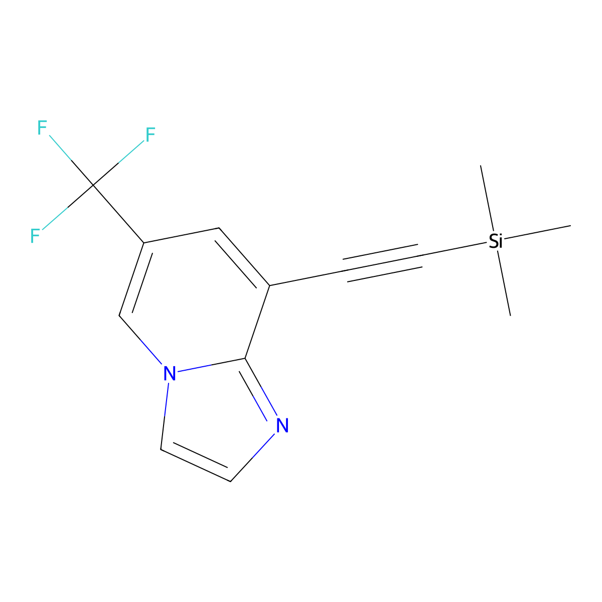 6-(Trifluoromethyl)-8-((trimethylsilyl)ethynyl)imidazo[1,2-a]pyridine molecular structure, CAS 2525745-04-2