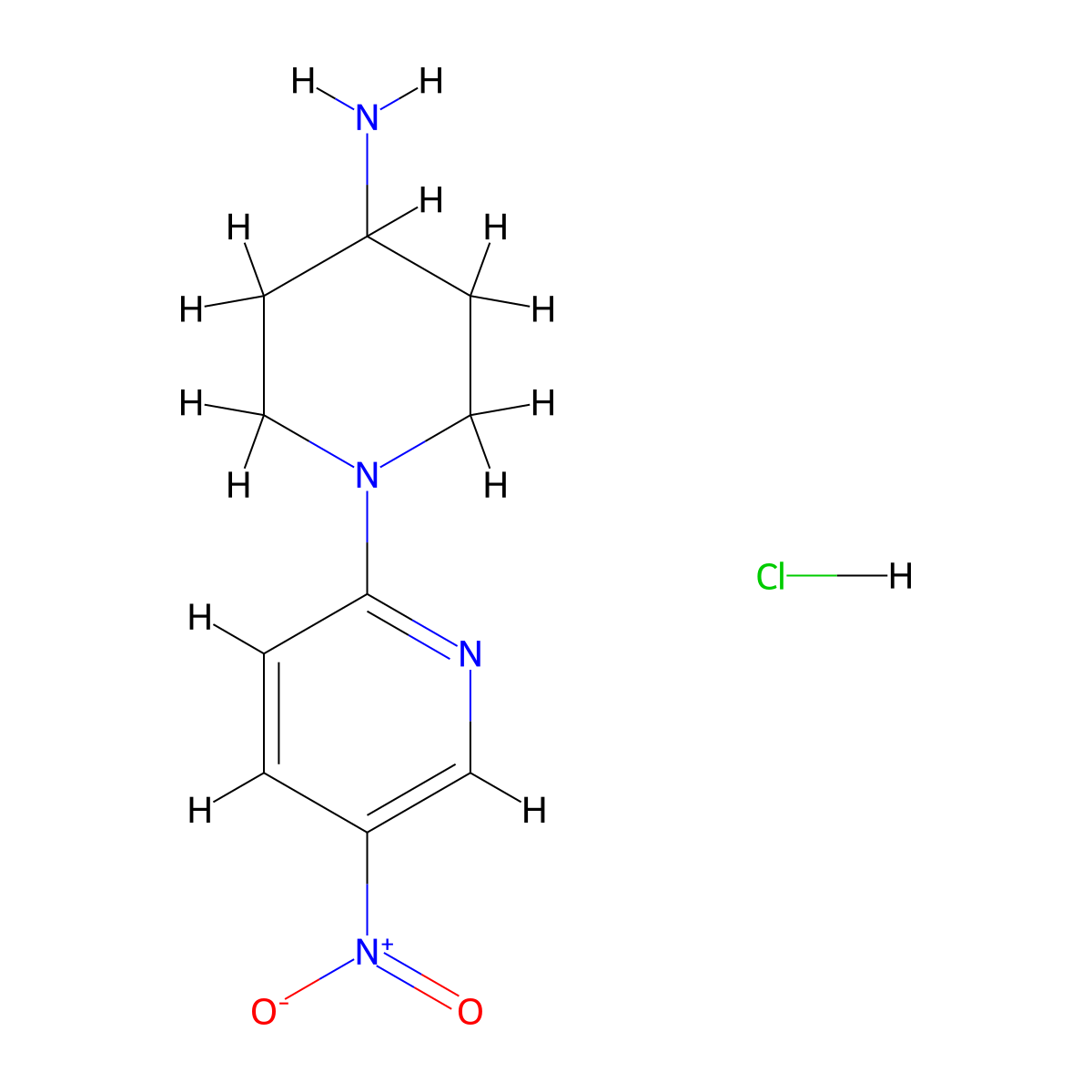 1-(5-Nitropyridin-2-yl)piperidin-4-amine hydrochloride molecular structure, CAS 252577-84-7