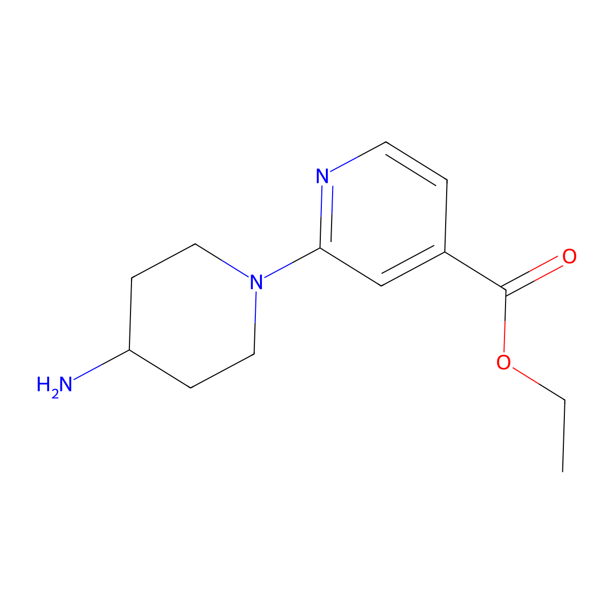 Ethyl 2-(4-aminopiperidin-1-yl)pyridine-4-carboxylate molecular structure, CAS 252578-03-3