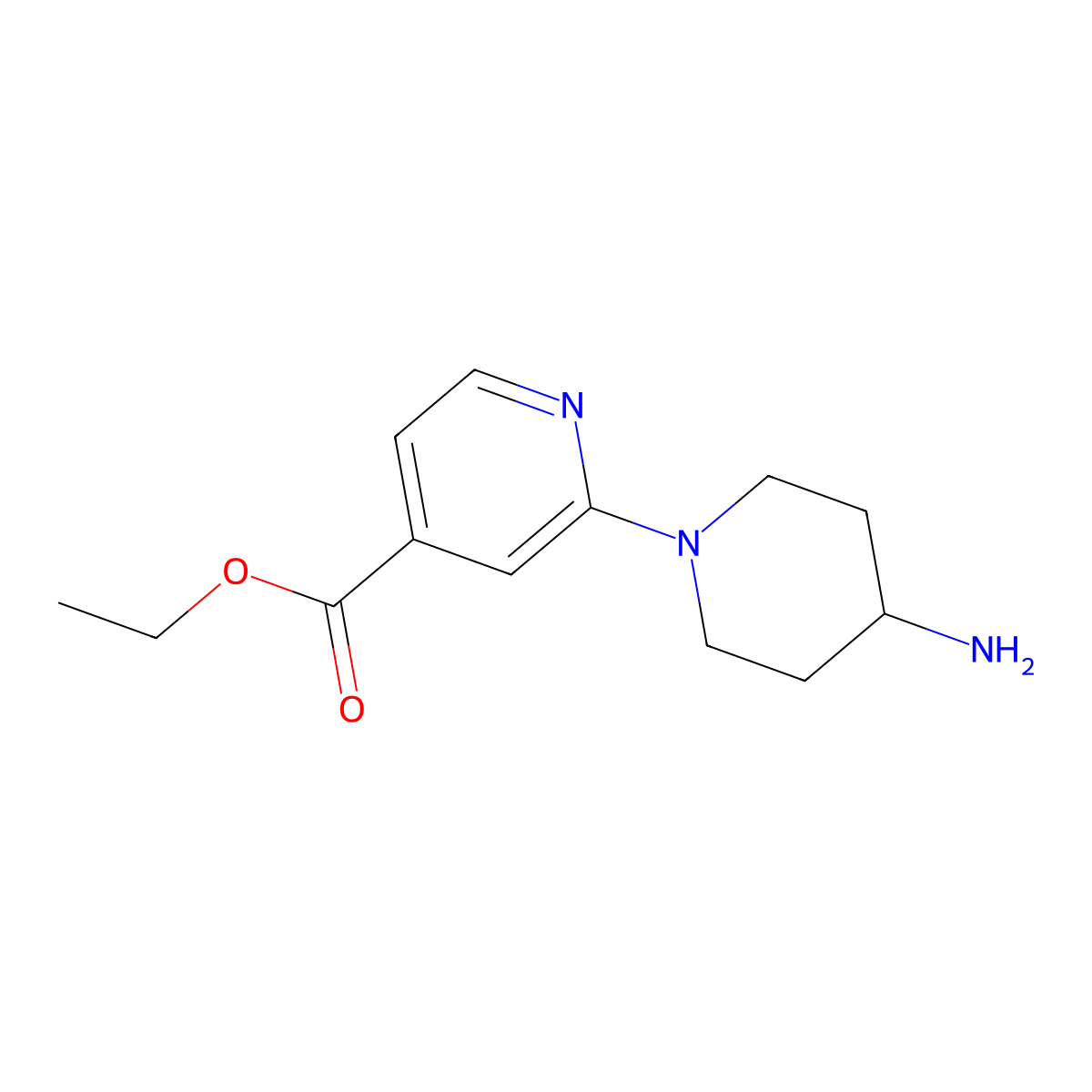 Ethyl 2-(4-aminopiperidin-1-yl)pyridine-4-carboxylate molecular structure, CAS 252578-03-3