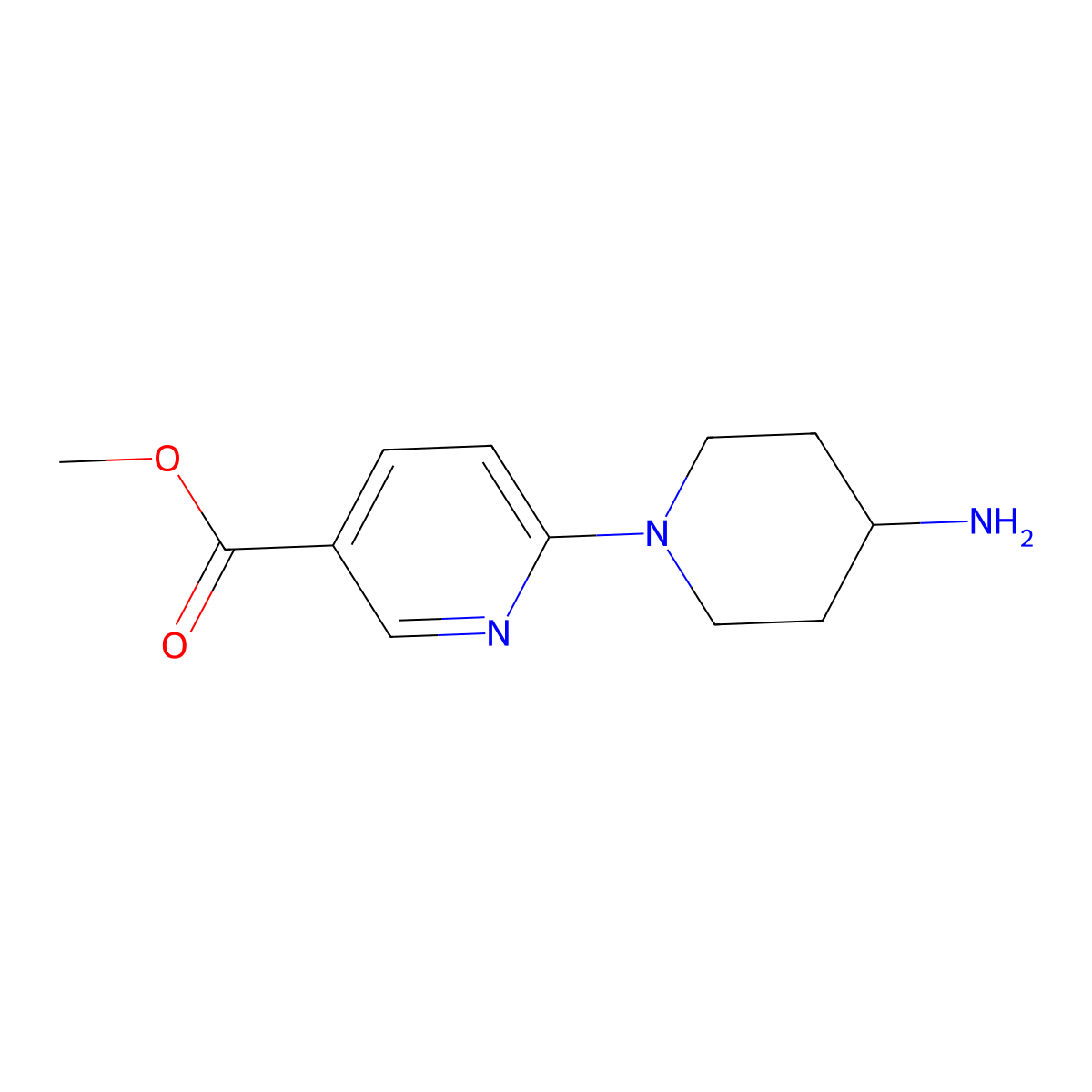 Methyl 6-(4-aminopiperidin-1-yl)nicotinate molecular structure, CAS 252578-23-7