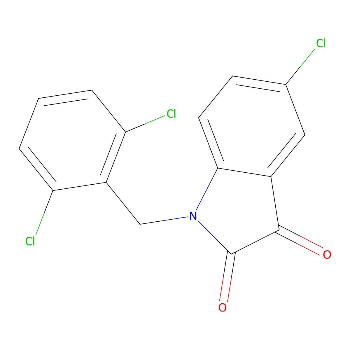 5-chloro-1-(2,6-dichlorobenzyl)-1H-indole-2,3-dione molecular structure, CAS 252579-05-8