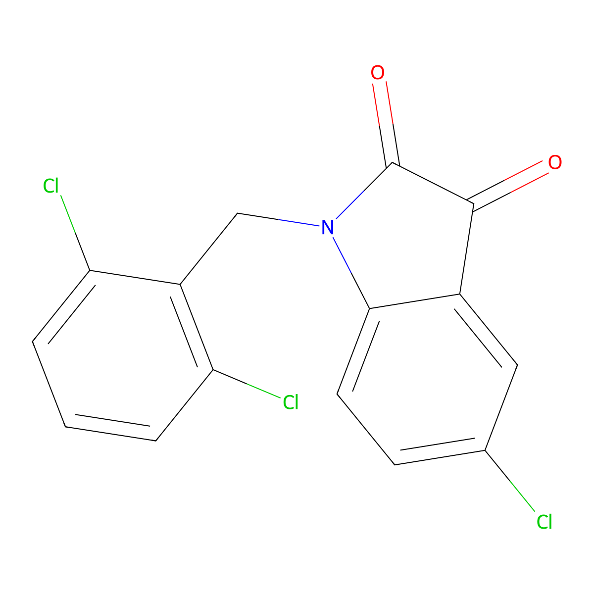 5-chloro-1-(2,6-dichlorobenzyl)-1H-indole-2,3-dione molecular structure, CAS 252579-05-8