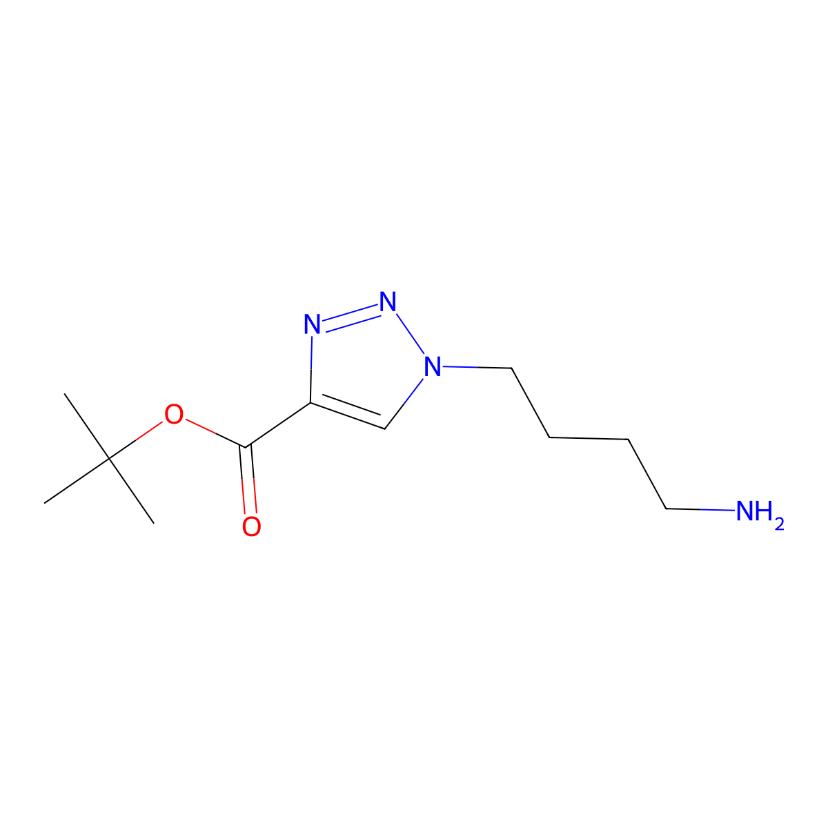 tert-butyl 1-(4-aminobutyl)-1H-1,2,3-triazole-4-carboxylate molecular structure, CAS 2526083-73-6