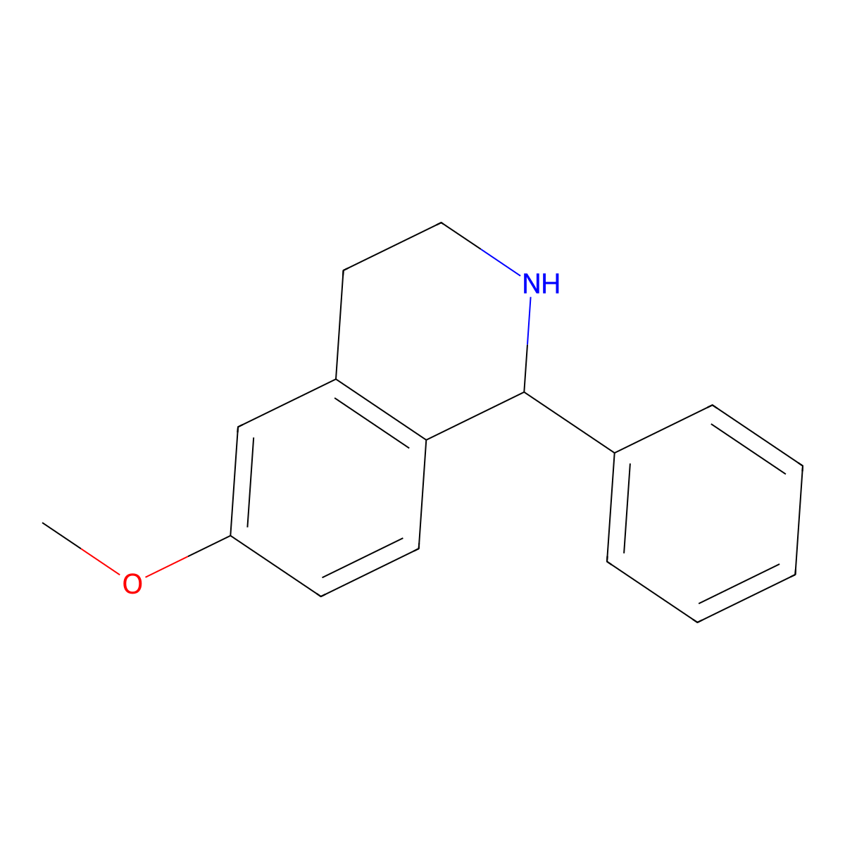 1,2,3,4-Tetrahydro-6-methoxy-1-phenylisoquinoline molecular structure, CAS 25263-48-3