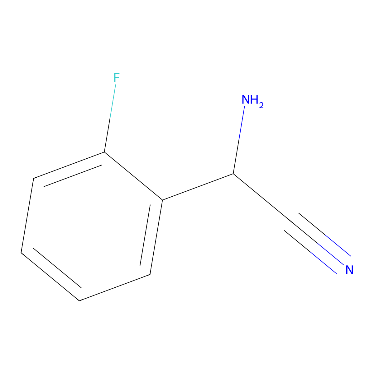 Amino(2-fluorophenyl)acetonitrile molecular structure, CAS 252637-90-4